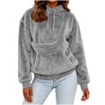 thumbnail image 4 of Pet Pouch Hoodie for Women Fuzzy Fleece Kitten Cat Puppy Holder Pet Carrier Pullover Sweatshirts Warm Kangaroo Pouch Hoodie Hooded Animal Holder Pullover, 4 of 8