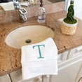 thumbnail image 7 of Decorvo Teal and White Bathroom Hand Towel - Monogrammed Luxury Hotel Quality Decorative Towel - GOTS Organic Certified - Pack of 2, Letter T, 7 of 7