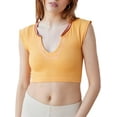 thumbnail image 1 of Gupgi Women Slim Fit Crop Top Ribbed Cropped T-Shirts Casual Short Sleeve Vest, 1 of 6