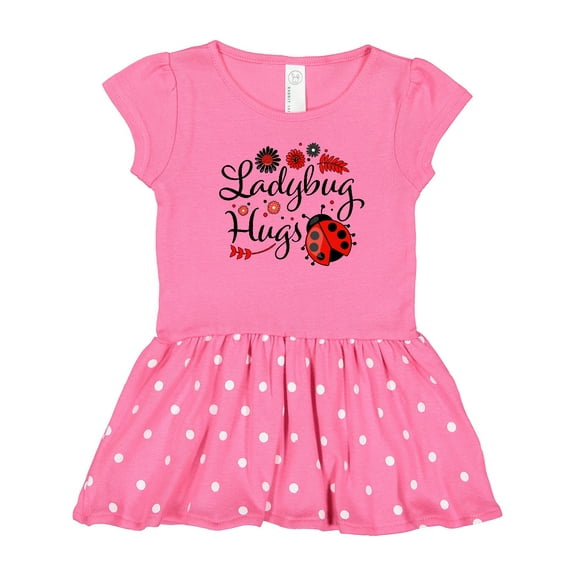 Inktastic Ladybug Hugs with Cute Ladybug and Flowers Girls Toddler Dress