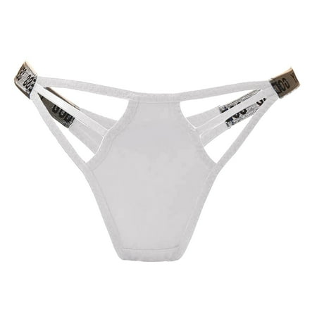 Vblhal Black 2024 Friday Women Sexy Strappy Lingerie Letter Panties Micro Underwear Hollowout G-String Thong for Sexy Play Naughty Tanga Panty
