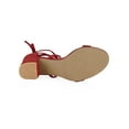 thumbnail image 5 of BLISSFUL STEP Women's Shoes Lace-Up Chunky Heel Open Toe Cross Strap Sandals Red 9, 5 of 8