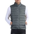 thumbnail image 5 of INSPIRE CHIC Padded Vest for Men's Stand Collar Outwear Winter Packable Zip Up Sleeveless Jacket L Grey, 5 of 6