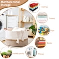 thumbnail image 5 of Large Cotton Rope Baskets for Storage, Blanket Woven Basket Laundry Hamper with Handles, Clothes Basket Toy Storage Organizer for Living Room, Nursery, Bedroom(White/Brown), 5 of 8