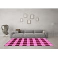 thumbnail image 3 of Ahgly Company Indoor Round Abstract Pink Modern Area Rugs, 7' Round, 3 of 4