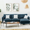 thumbnail image 3 of Costway 104'' L-Shaped Fabric Sectional Sofa w/ Chaise Lounge & Solid Wood Legs Navy, 3 of 10