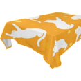 thumbnail image 2 of 60x120 Inch Tablecloth Polyester Square Tablecloth for Home Kitchen Dinner Decor White Cat Silhouettes, 2 of 9