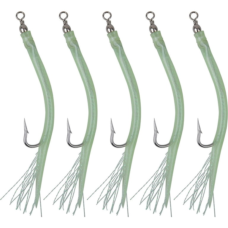 Bass Fishing Hooks Striped Trolling Tube Lure Saltwater Classic Fish Teaser  Rig with Stainless Steel Hook Barrel Swivel 