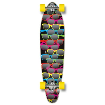 Yocaher Kicktail Shades Black Longboard Complete