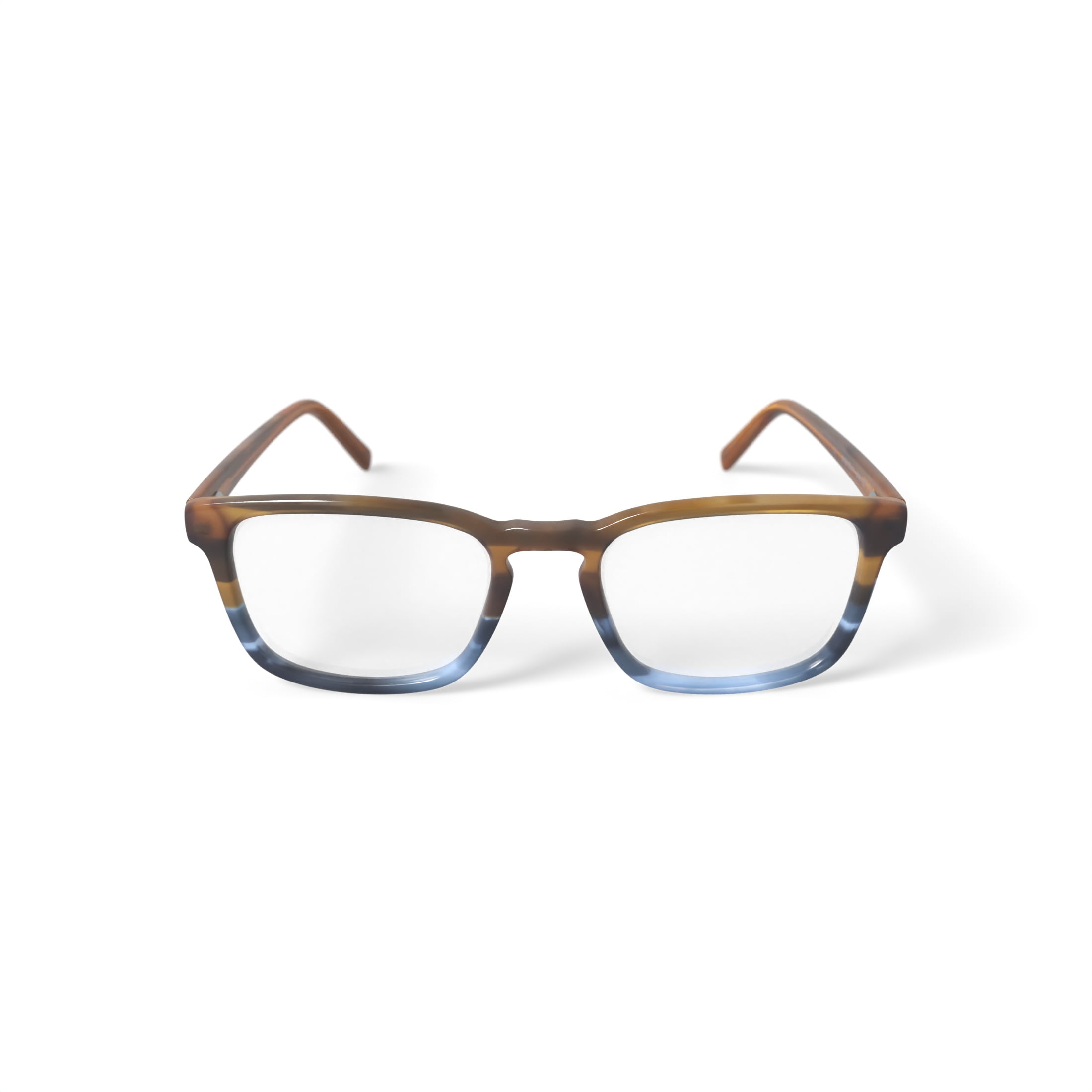 Walmart Men's Nolan Square Prescription Eyeglasses with Case, Brown/Blue