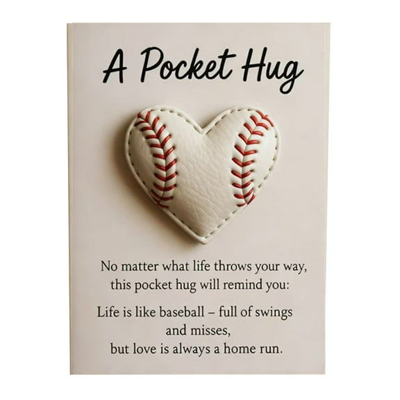 WMGHA Pocket Hug Gift Bulk Hug Cards with Heart Shape Baseball Softball Basketball Keepsake Exchange Relationship Cards for Athletes and Sports Lovers, Ideal as Inspirational Gift and Decor
