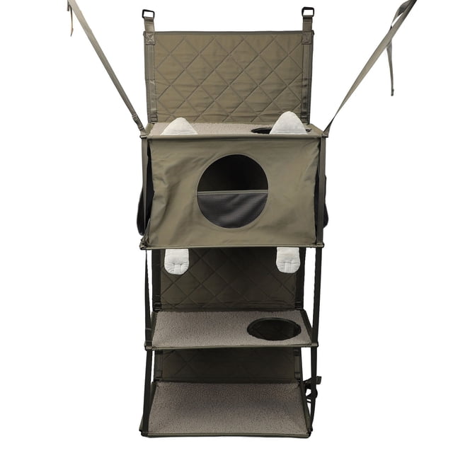 Casa De Cama Con Forma De Torre Para Gatos, Almohada Multifuncional Que Ahorra Espacio Y Juguete Con Campana, Cómodo Escalador Para Gatos Montado En La Puerta Para Gatos De