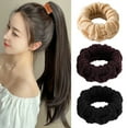 thumbnail image 2 of Xinwanna Hair Ring Elastic Band High Flexibility Anti-break Non-slip Fade-less All-Match Female Hair Styling Band Fashion Accessory (Black), 2 of 13