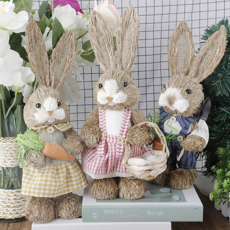 Easter Straw Bunny Cute Rabbit Simulation Bunny Bedroom Decor Hand-Woven  Handicraft Festival Home Ornament - Walmart.com in 2023