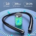 thumbnail image 2 of Bluetooth Headphones Neckband, Retractable Headset Wireless Sports Earbuds Noise Cancelling Stereo Earphones with Microphone, IPX5 Sweatproof, Compatible with iPhone Android Samsung PC (Black), 2 of 7