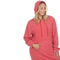 thumbnail image 5 of White Mark Plus Size Hooded Pullover Kangaroo Pocket Fleeced Textured Cozy Sweatshirt Dress, 5 of 5
