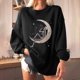 thumbnail image 2 of Sudadera extragrande de lana de manga larga con cuello redondo y estampado de calavera para mujer Pompotops  gfhjh16637, 2 of 5