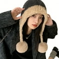 thumbnail image 3 of Gorro de punto unisex de moda con forro polar de cordero para otoño e invierno, 3 of 3