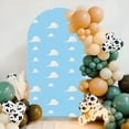thumbnail image 3 of 2.6x6ft Cartoon Cloud Sky Arch Backdrop Blue White Boy First Birthday Cake Party Photography Decoration, 3 of 6