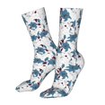 thumbnail image 5 of Bingfone Lilies Flowers Prirnt Women's Men's Fun Pattern and Solid Crew Socks-1 Pair Pack-Cool & Classic Novelty Design Gifts, 5 of 7