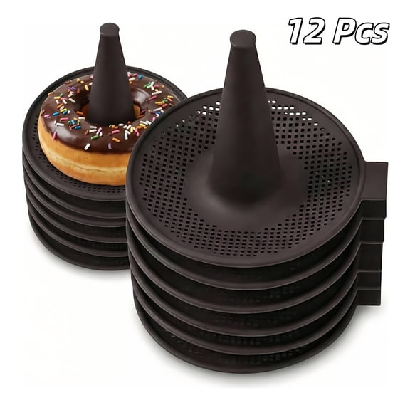 12 Pack Silicone Donut Mold Set, Nonstick Bagel & Donut Baking Pans, Reusable Easy-Release Pastry Molds for Baking Bagels, Donuts, Cakes