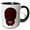 Black/White, variant on 3drose, Ruby Red Damask Skull, 11oz Two-tone Red Mug