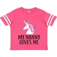 thumbnail image 3 of Inktastic My Nanny Loves Me Unicorn Girls Toddler T-Shirt, 3 of 5