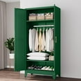 thumbnail image 3 of Metal Armoire Wardrobe Closet, 71" Tall Clothing Storage Cabinet with Hanging Rods, Household Closet Organizers with Adjustable Shelves for Home Office or Gym, 3 of 7