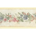 thumbnail image 1 of Fond d'Écran Préencollé Bord - Rose Floral, Rouge, Roses Bleues sur le Mur de Vigne Bord Rétro Design, 15 Pi x 5,25 Po (4.57M x 13.34cm), 1 of 5