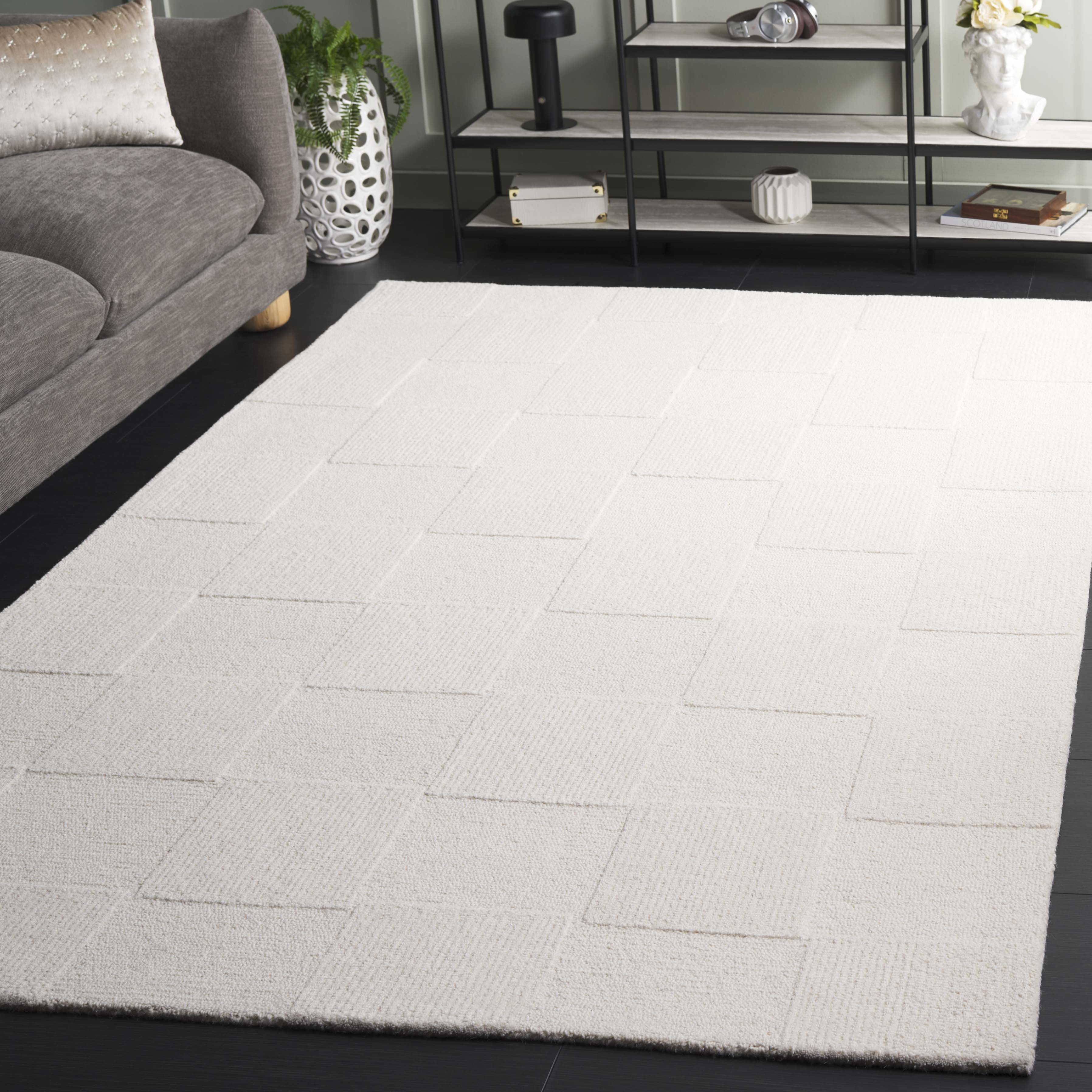 SAFAVIEH Mykonos Jesper Checkered Area Rug, Ivory, 4' x 6'