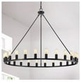 thumbnail image 2 of 24-light Wagon Wheel Chandelier - 48-inch - Matte Black, 2 of 4