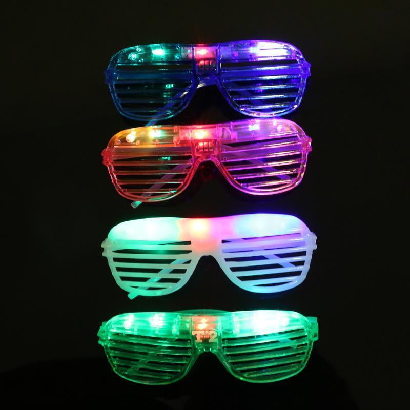 12 PCS LED Shutter Glasses Light Up Shades Flashing Rave Wedding Party
