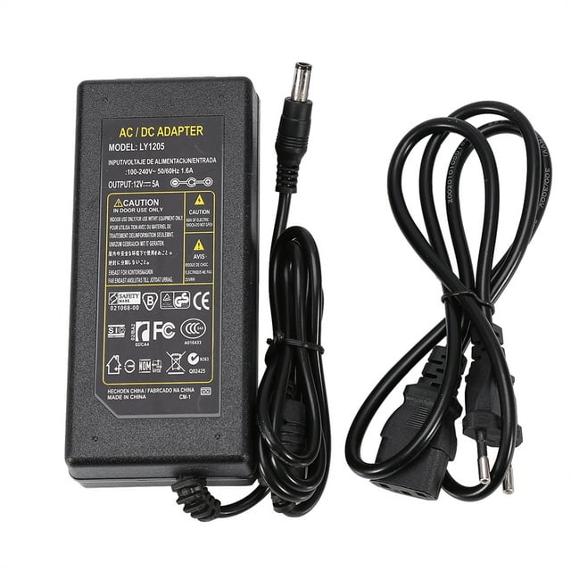 Adaptador 12V 5A 60W Adaptador De Fuente De Alimentación Para Tiras De Luces LED SMD 5050/5630/5730/3528