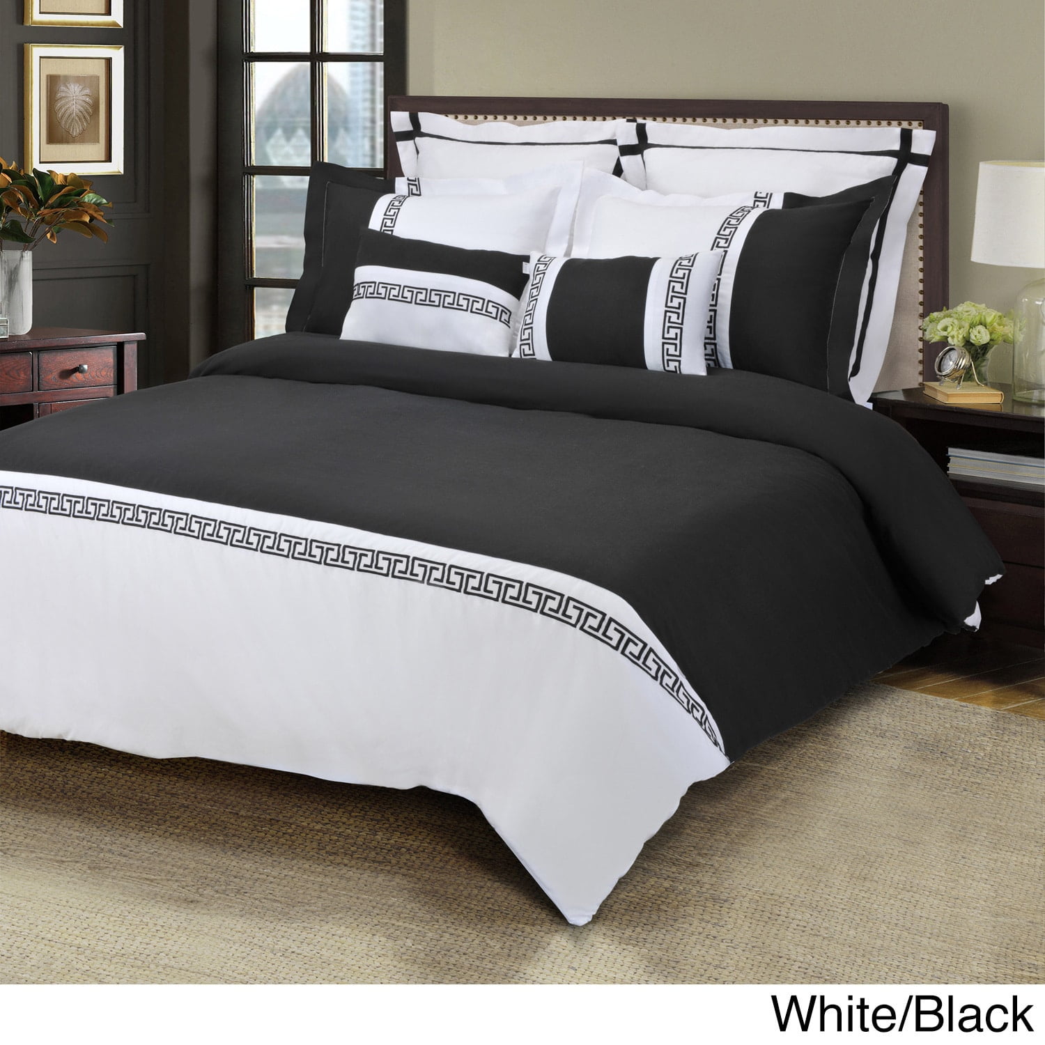 Superior Emma Greek Key Embroidered Microfiber 7-piece ...