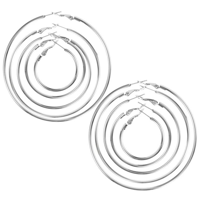 5 pares de pendientes de aro redondos de moda, pendientes de bucle, pendientes circulares, pendientes para mujer