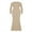 Khaki, variant on Women Long Sleeve Bodycon Dress Sexy Crew Neck Ribbed Basic Maxi Dresses Slim Fit