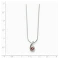 thumbnail image 2 of White Sterling Silver necklace with pendant Cubic Zirconia CZ Pink 18 in 1 mm, 2 of 3