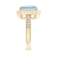 thumbnail image 3 of ANGARA Natural 3 ct Aquamarine Engagement Ring with Diamond Halo in 14K Yellow Gold for Women (Size-10x8mm) | March Birthstone, Anniversary, Jewelry Gift for Women | Natural Aquamarine Ring, 3 of 9