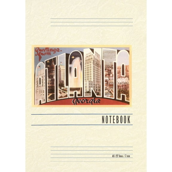 Vintage Lined Notebook Greetings from Altanta (Paperback)