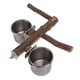 thumbnail image 3 of Soporte de madera para loros con cuenco de comida de acero inoxidable, juego de comedero combinado con jaula para pájaros, 3 of 5