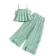thumbnail image 4 of Odeerbi 3-10 Años Niñas Trajes de Verano Volantes Camisola Tops Pantalones de Pierna Ancha Conjunto de Dos Piezas Sin Mangas Volantes Tirantes Top Pantalones Conjunto, 4 of 9