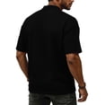 thumbnail image 5 of Dresfit Dress Shirts Mens Button Down Waffle Business Tees Short Sleeve Loose Big and Tall Tennis Tops Cotton Lightweight Shirt Black 2XL, 5 of 9