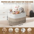 thumbnail image 5 of Large Blanket Basket, 22"x12"x17"(75L) Rectangle Woven Baskets for Storage, Cotton Rope Basket for Living Room, Toy Basket with Handle, Basket for Organizing(Gradient Brown), 5 of 7