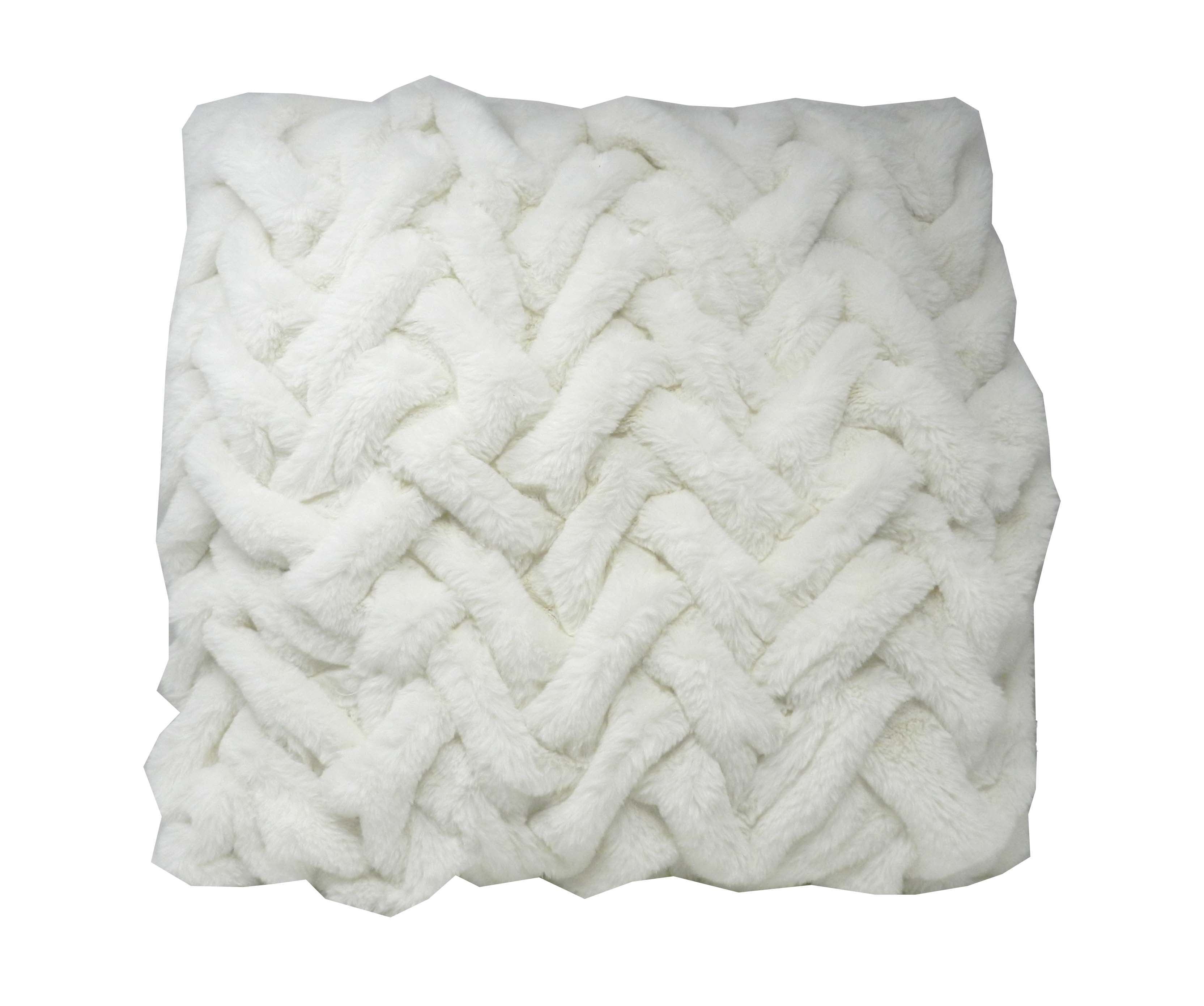 Idea Nuova Whisper White Faux Fur Parklane Braided Ombre Decorative