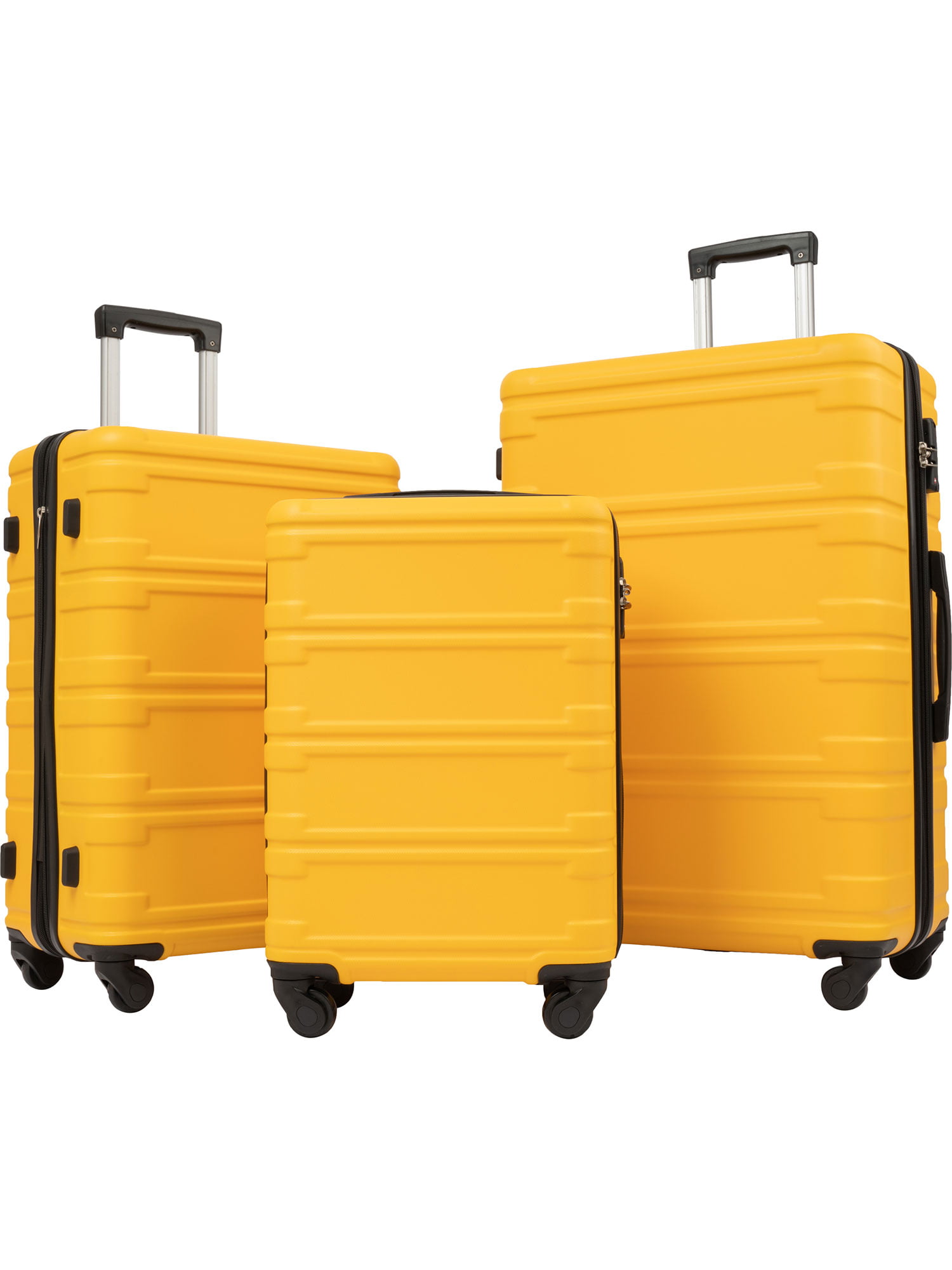 Piece Luggage Set Hardside Spinner Suitcase With TSA Lock 20 24' 28 ...