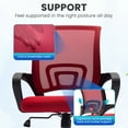 thumbnail image 5 of JONPONY Ergonomic Office Chair，Swivel Desk Chair with Lumbar Support, Adjustable Height with Armrests for Adults,Red, 5 of 13