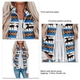 thumbnail image 5 of Chaleco De Lana, Estampado De Patrón Navideño, Suave, Elegante, Transpirable, Con Cremallera, Chaqueta Sin Mangas Para La Playa Para Mujer ANGGREK Azul XXL, 5 of 5