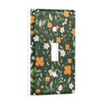 thumbnail image 2 of Yayeee Toggle Light Switch Wall Plate 1-Gang 4.5"x2.7" Home Decorative Outlet Cover, Orange Flowers, 2 of 7