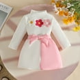 thumbnail image 4 of Ugoldhm Baby Girls Shirt and Skirt Set 3D Flower Top Bow Mini Dress Toddlers Cute Outfit Set, 4 of 8