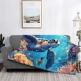 thumbnail image 2 of Fotbe Colorful Underwater Plant Turtle Manta de Franela con Estampado, Manta Ultrasuave para Cama, Sofá, Auto, Hipoalergénica y Antibolitas-50"x40", 2 of 6